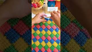 How to Crochet Entrelac Technique shorts [upl. by Eimrej]