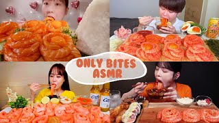 Salmon Noodles Mukbang Compilation Bites Only ASMR [upl. by Salot954]