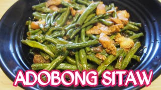 STRING BEANS ADOBO HOW TO COOK ADOBONG SITAW WITH PORK IN OYSTER SAUCE  pork string beans adobo [upl. by Hagep]