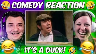 Two Ronnies  Racing Duck Americans React [upl. by Ellehsim]