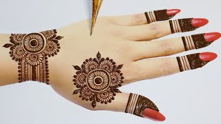 Back hand Beautiful mehndi designSimple and Easy Mehndi designsMehandi ka design MehndiMehandi [upl. by Ardnosac]