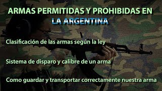 Armas y municiones permitidas y prohibidas en Argentina Clasificación según acción y calibre [upl. by Suirred]