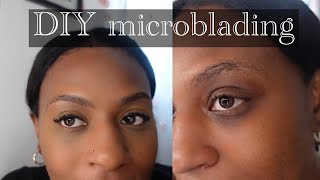 DIY MICROBLADING I TATTOOED MY BROWS BROWS ON A BUDGET [upl. by Akienom]