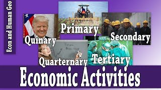 Economic Activities Primary Secondary Tertiary Quaternary Quinary AP Human Geography [upl. by Lessard860]