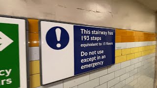 England Covent Garden Tube Station Stairs  193 Steps Climbed  London Underground Piccadilly Line [upl. by Gnuoy]