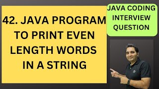 42 Java Program to Print Even Length Words in a String  RD Technical Learning [upl. by Nathan]