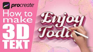 Create 3D Text in PROCREATE  Easy Text Effect Tutorial [upl. by Rehpinnej754]