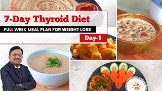 7Day Thyroid Diet Full Week Meal Plan for Weight Loss  RecipeDay1  SAAOL Zero Oil Cooking [upl. by Sims]