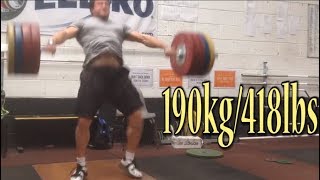 190kg Snatch 270kg595lbs Squat for 4 reps and more [upl. by Resa]