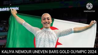 kaylia nemour bars  kaylia nemour gold  Algeria gold  uneven bars Olympic 2024 [upl. by Suoiradal891]