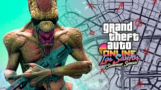 Ubicaciones TODOS los decorados de SOLOMON Traje ALIEN GTA ONLINE Los Santos Summer Special [upl. by Hal]