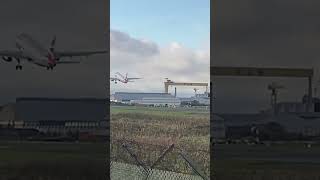 British Airways A319131 registration GEUPY outbound for London Heathrow from Belfast City shorts [upl. by Shepperd]