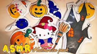 paper Asmr  Halloween Hello kitty pack paperasmr asmr halloween [upl. by Ronyam145]