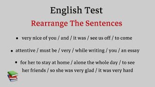 Learn English  Grammar  English Quiz  Test  Rearrange the sentences [upl. by Drol]