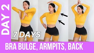 7 Days bra bulge armpit fat back fat easy standing workout no pushups [upl. by Tterrag]