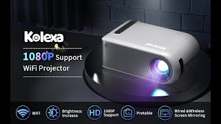 Kolexa Portable WiFi Projector 1080P [upl. by Stine115]