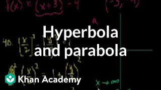 Hyperbola and parabola examples  Conic sections  Algebra II  Khan Academy [upl. by Meil]