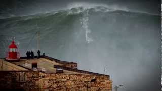 100ft World Record Wave Garrett McNamara Surfing Nazare Portugal [upl. by Yenroc]