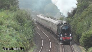 LNER B1 61306 MAYFLOWER BANKED BY 47805 CLIMBS HEMERDON BANK WITH THE RETURN GOLDEN HIND  25924 [upl. by Becki]