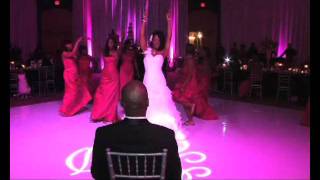 Bride Surprises Groom With quotLove On Topquot Dance At Wedding Reception [upl. by Stegman]