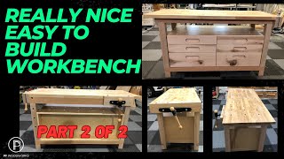 Really Nice Easy To Build Woodworking Workbench Part 2 [upl. by Ennairol925]