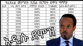 የደሞዝ ጭማሪ ለመንግሥት ሠራተኞች  NEW salary increment for civil servants ethiopia አዲሱ ደሞዝ ከጥቅም ወር ጀምሮ [upl. by Ahsiekal551]