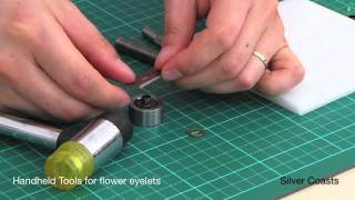 How to use hand die sets to set up flower eyelets [upl. by Diahann439]