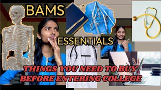 BAMS 1st year essentialsBAMS 1st year SubjectsThings You Need to Buy before entering college👛bams [upl. by Bowman]