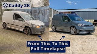 VW Caddy 2k DIY Restoration Full Timelapse  4 Months in 18 Mins  Volkswagen [upl. by Wilkison473]