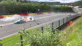 huge crash  24h Spa 2021 Jack Aitken [upl. by Aeynod]