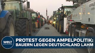 PROTESTE GEGEN AMPELPOLITIK Bauern legen Deutschland lahm [upl. by Nahsab]