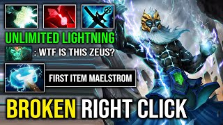 WTF First Item Maelstrom Broken Right Click Unlimited Lightning 100 Overpower Offlane Zeus Dota 2 [upl. by Aiuqram606]