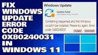 How To Fix Windows Update Error Code 0x80240031 on Windows 1011 Solution [upl. by Lokkin332]