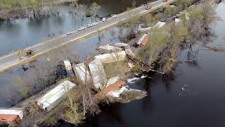 BNSF Train Derailment De Soto Wisconsin [upl. by Broucek]