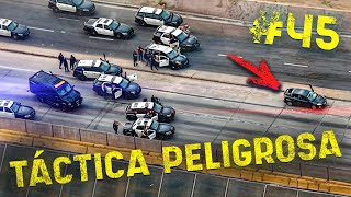 Persecución policial en EEUU se encontraron con 8 patrullas policiales [upl. by Hibben]