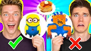 PANCAKE ART CHALLENGE Learn How To Make Minions Spiderman amp Fidget Spinner out of DIY Pancake [upl. by Assej]