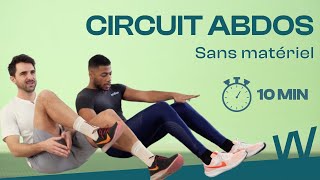 CIRCUIT ABDOS POUR PERDRE DU VENTRE TOUS NIVEAUX  10 MIN [upl. by Kinimod871]