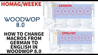 HOW TO CHANGE MACROS FROM GERMAN TO ENGLISH IN WOODWOP 80 [upl. by Nahgen]