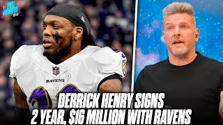 Derrick Henry Signs 2 Year 16 Million Deal With Ravens NFLs Top Rusher Since 2018  Pat McAfee [upl. by Eislek574]