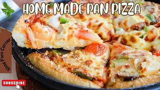 Pan Pizza Without Oven  Easier pan pizza in a nonstick  Home Made Pan Pizza [upl. by Zena]