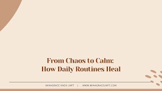 How Daily Routines Help You Heal [upl. by Hartnett983]