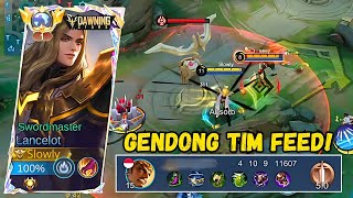 HARD GAME BEGINI CARA GENDONG TIM FEED PAKAI LANCELOT Mobile Legends [upl. by Noitna]