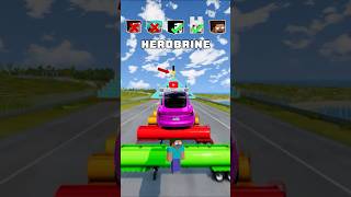 NOOB vs PRO vs HACKER vs HEROBRINE Car Jump Challenge 7 🤗 🚗 shorts beamngdrive [upl. by Noella316]