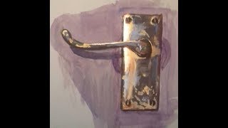 Painting a Door Handle  Watercolours amp Gouche [upl. by Beauregard]