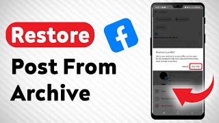 How To Restore Post From Archive On Facebook  Full Guide [upl. by Latrena23]