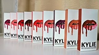 Kylie Lip Kit Lip Swatches  ALL 9 SHADES  leeannjarrell [upl. by Erdnuaed]