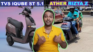 TVS IQUBE ST 51KWH Vs ATHER RIZTA Z 37KWH Electric scooter  Which is best in segment  In Tamil [upl. by Bal243]