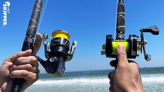 Surf Fishing Why Use a Conventional Fishing Reel Vs Spinning Reel [upl. by Calderon451]