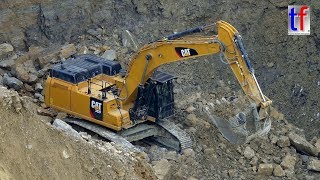 NEW CATERPILLAR 352F Testing in a Quarry  Steinbruch Germany 2018 [upl. by Reckford782]