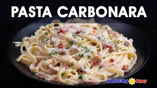 Pasta Carbonara Filipino Style Ang Tunay na Pinoy Carbonara May Sauce [upl. by Rolyks]